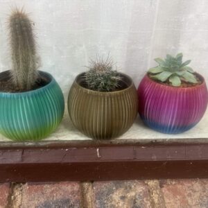 Corrugated succulent pot range - 3D printed pot covers by Lanzaa